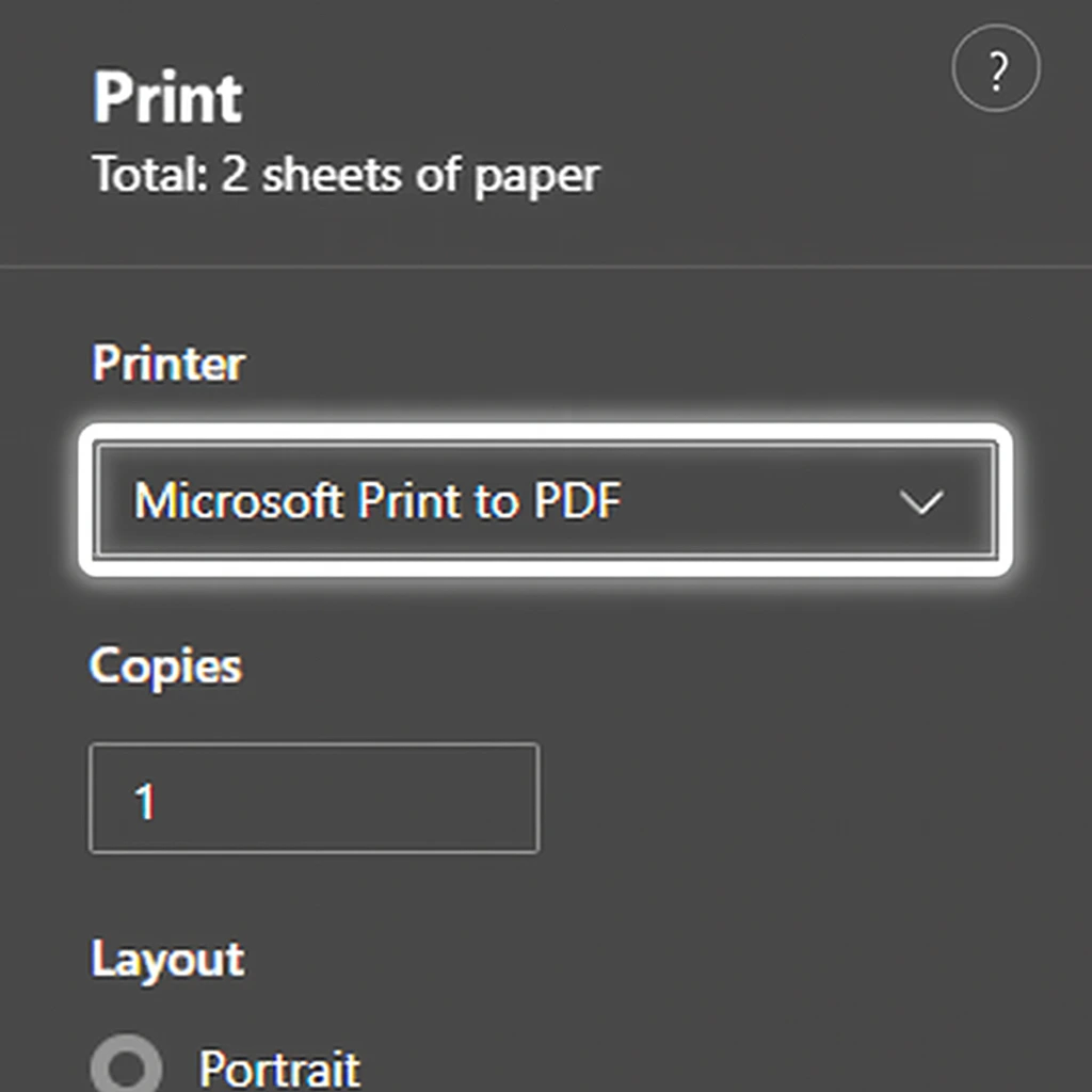 Print Destination Selection